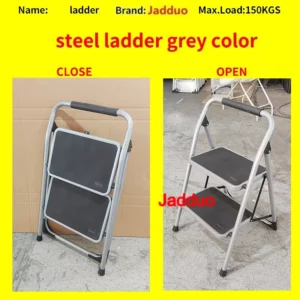 Grey Steel Step Ladder, 2-6 Steps, 150kg Load Capacity