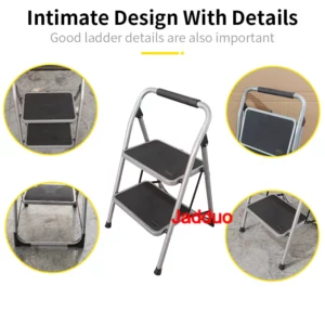 Grey Steel Step Ladder, 2-6 Steps, 150kg Load Capacity