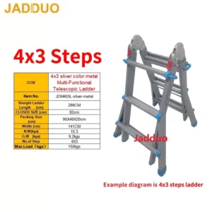 sliver color metal Multi-Functional Telescopic Ladder