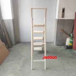 Milky White Metal Flower Stand Ladder Stable Wide Pedal