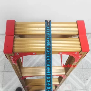 4-10 steps Golden Black Silver Wood grain color metal hinge step Ladder