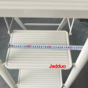 Milky White Metal Flower Stand Ladder Stable Wide Pedal