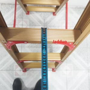 4-10 steps Golden Black Silver Wood grain color metal hinge step Ladder