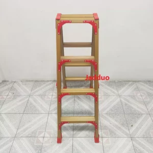 4-10 steps Golden Black Silver Wood grain color metal hinge step Ladder
