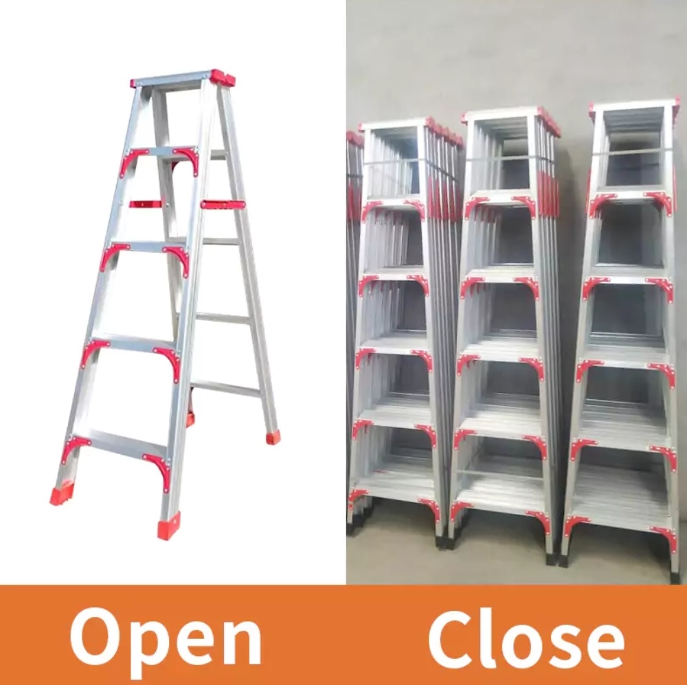 Aluminum Hinge Ladder Stepping with Support Frame