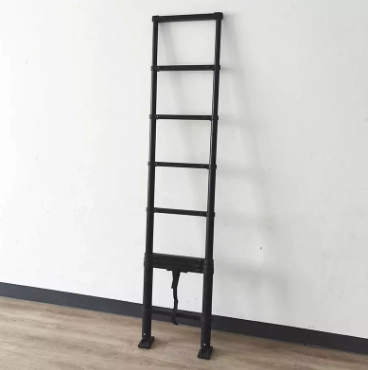 Black Telescopic Ladder With Stable Foot 100% Fit Floor