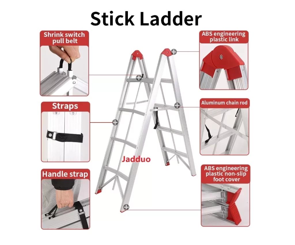 A-Frame Design Stick Box Ladder Aluminum