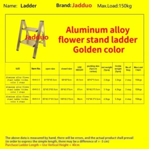 Aluminum alloy flower stand ladder Golden color