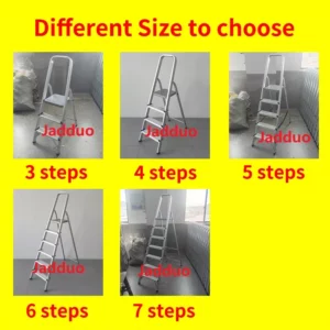Aluminium step ladder with iron top steps