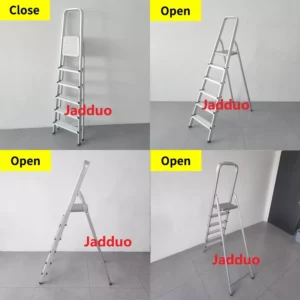 Aluminium step ladder with iron top steps
