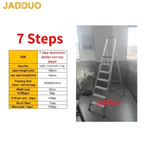 Aluminium step ladder with iron top steps