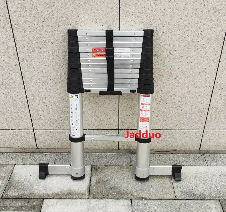 Aluminum One-Button Soft Close Telescopic Ladder with Balance Bar