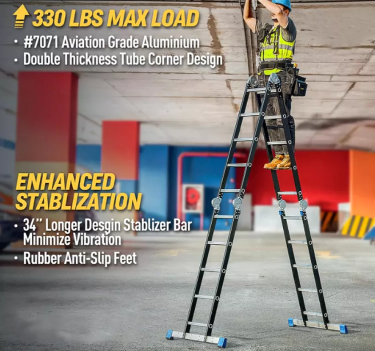 Black Multi-Purpose Ladder 6m